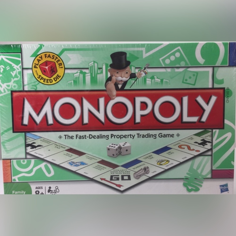 Monopoly Board Game Parker Brothers Includes Speed Die Version NEW in Sealed Box